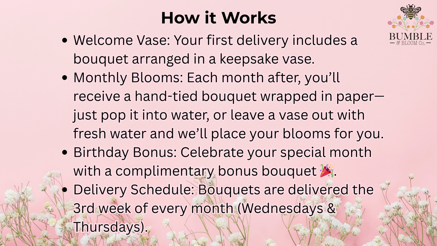 The Bloom Club: Monthly Flower Subscription