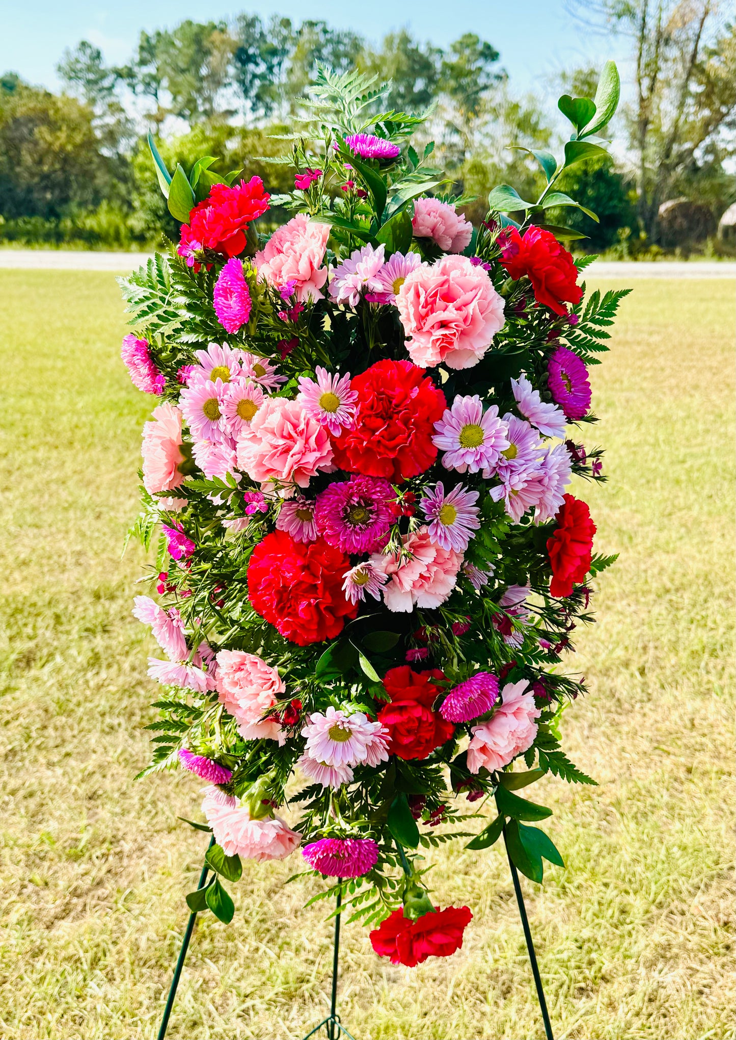 Floral Standing Spray Pinks Carnations and Daisies | Orangeburg SC Aiken SC & Lexington SC