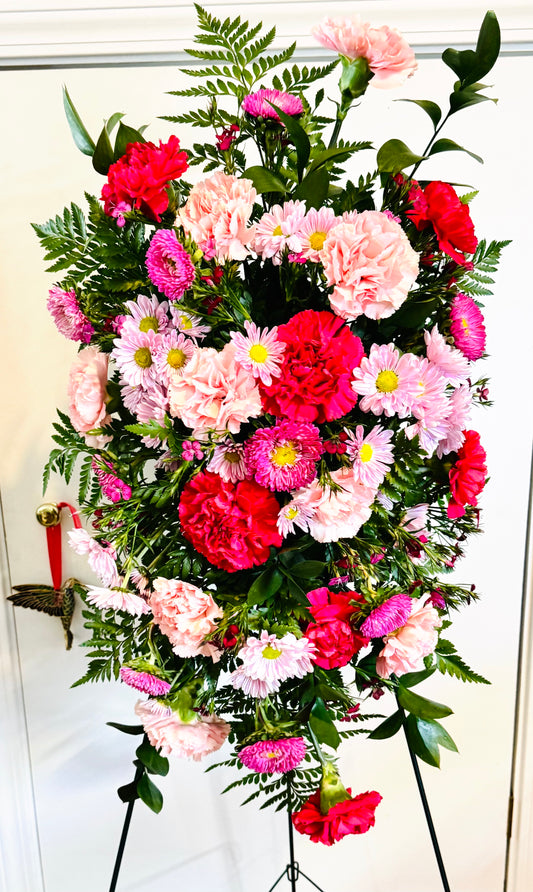 Floral Standing Spray Pinks Carnations and Daisies | Orangeburg SC Aiken SC & Lexington SC