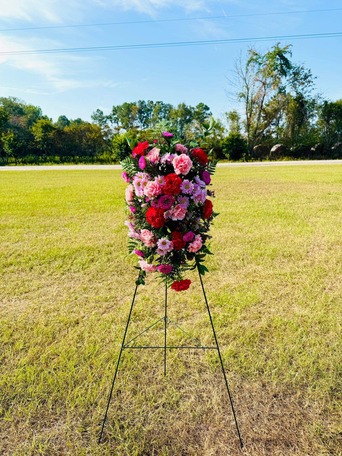 Floral Standing Spray Pinks Carnations and Daisies | Orangeburg SC Aiken SC & Lexington SC